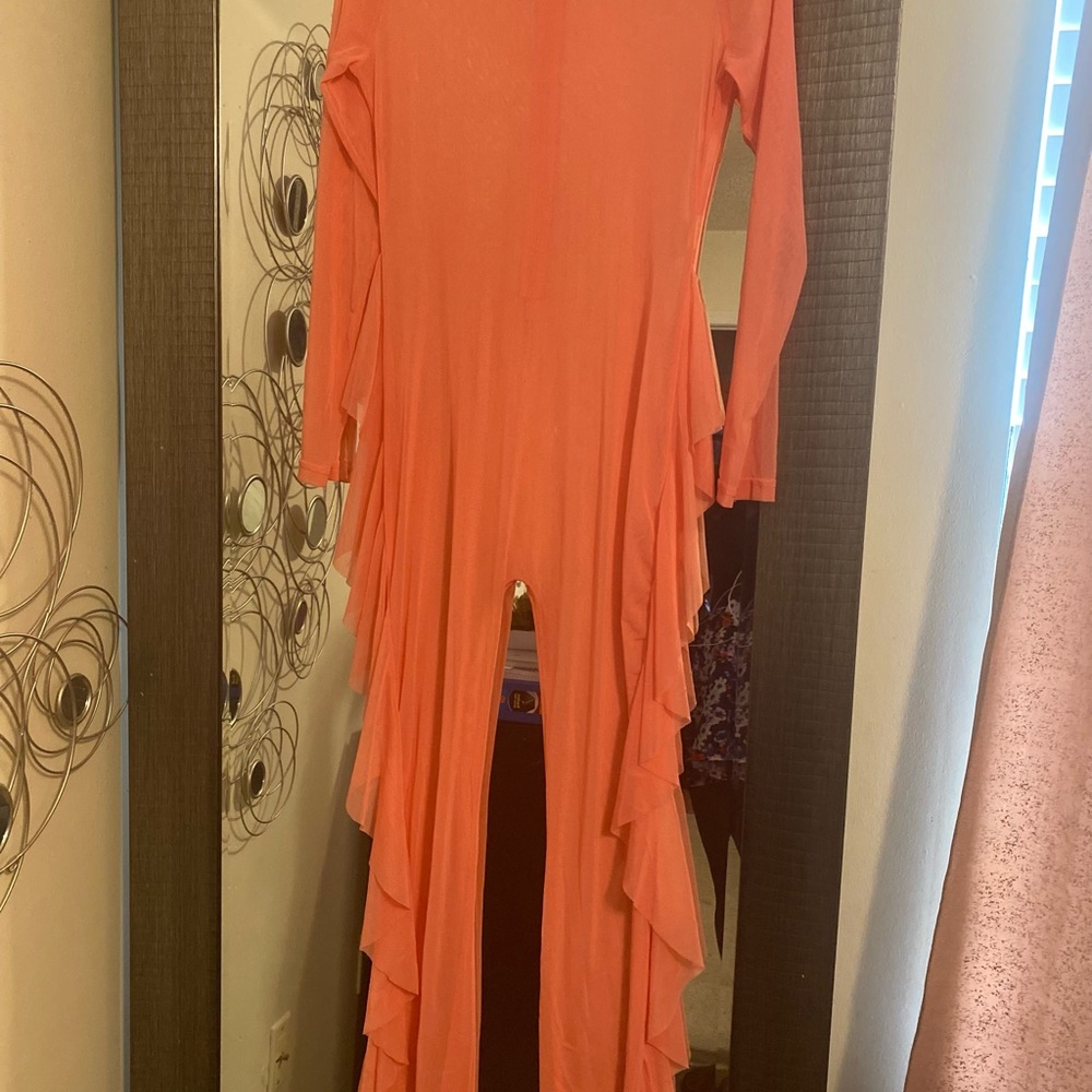 Coral Mesh Cover up Jumpsuit